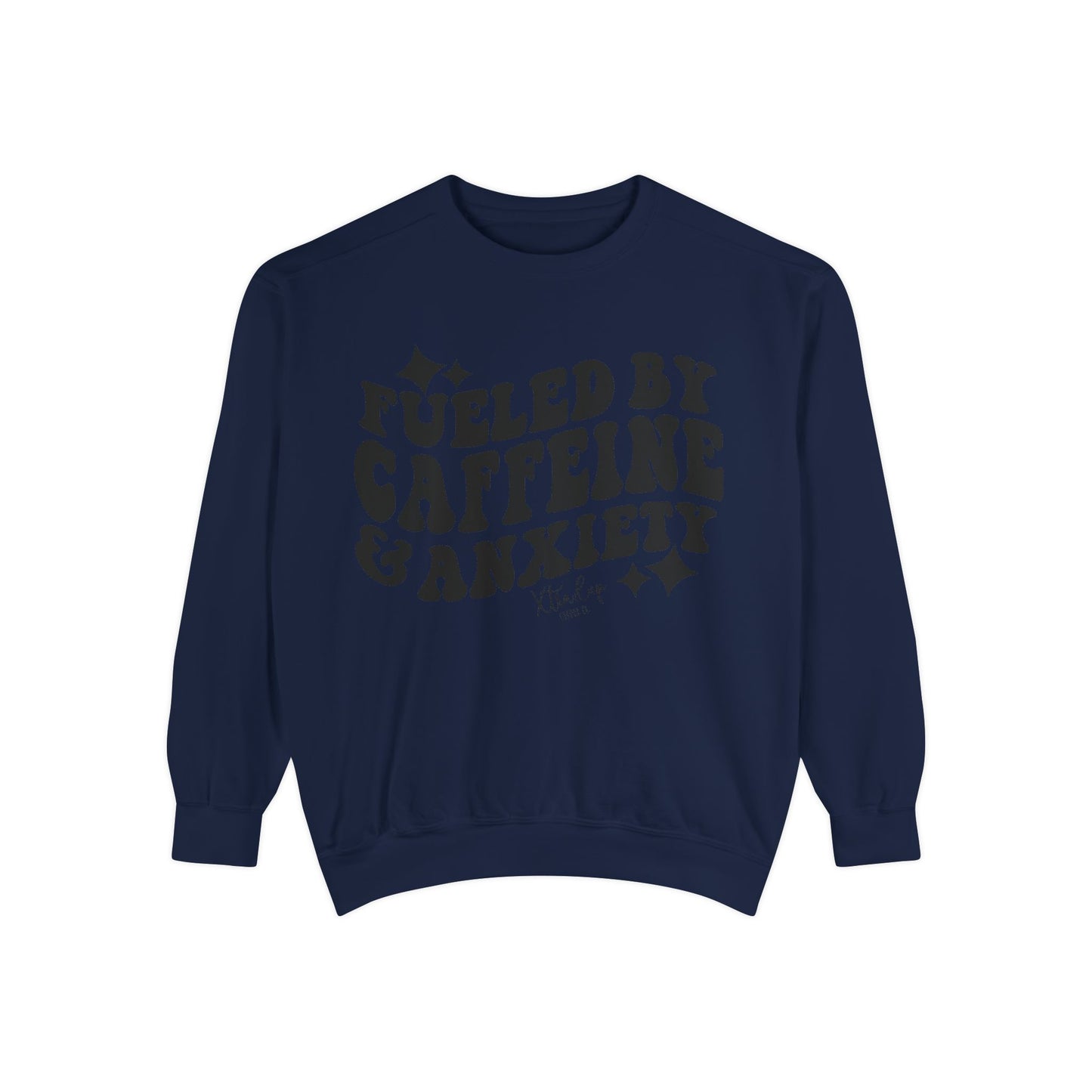 Caffeine & Anxiety Sweatshirt, Cozy Unisex Pullover, Funny Gift for Coffee Lovers, Casual Wear, Motivational Outfit