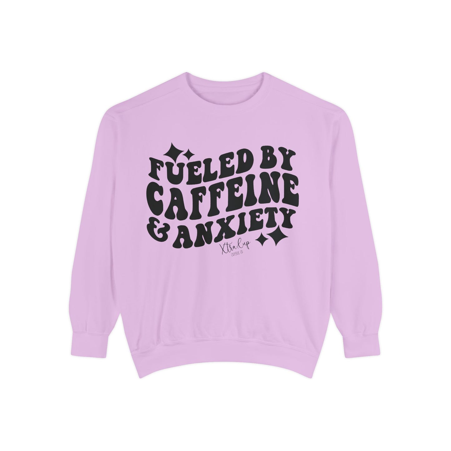 Caffeine & Anxiety Sweatshirt, Cozy Unisex Pullover, Funny Gift for Coffee Lovers, Casual Wear, Motivational Outfit