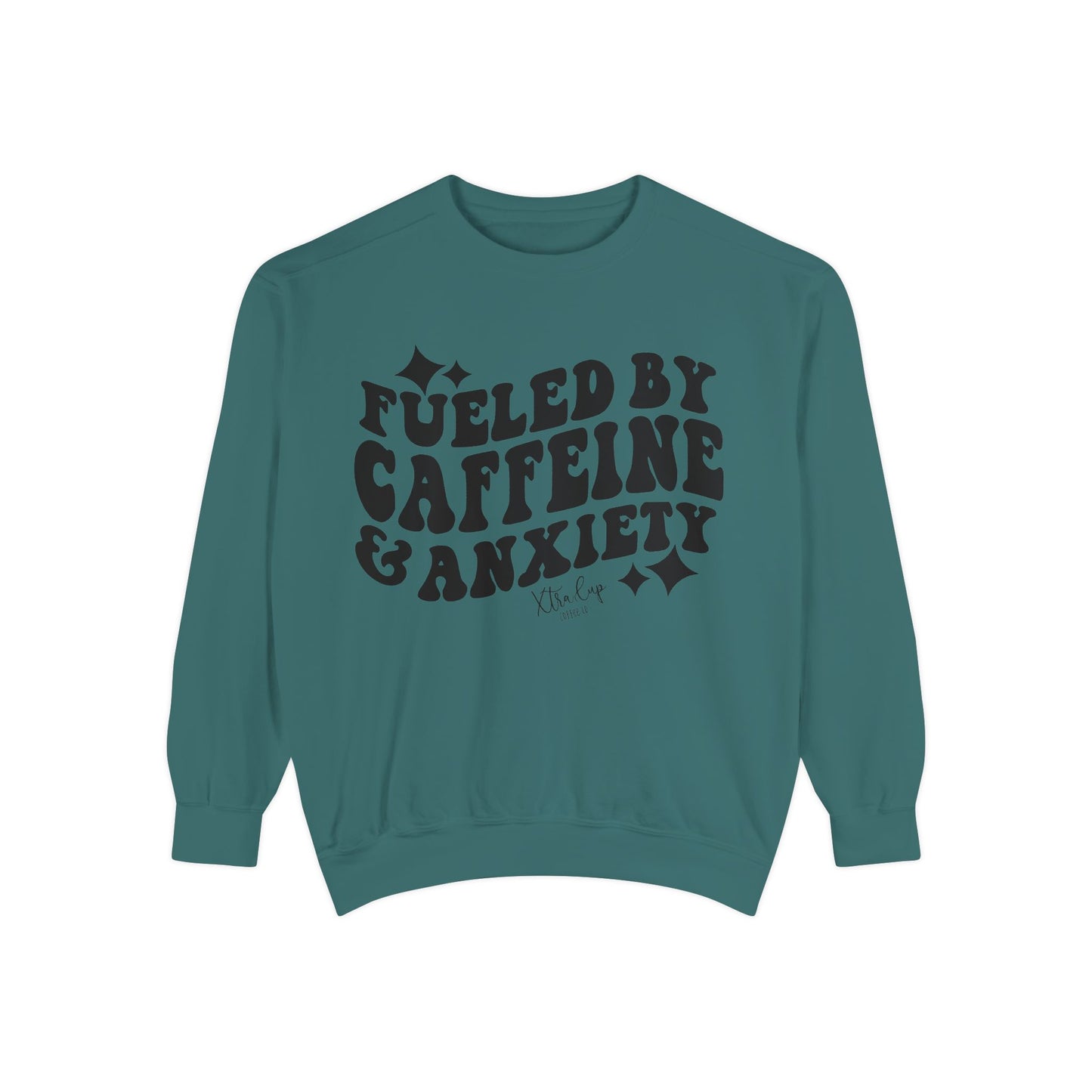 Caffeine & Anxiety Sweatshirt, Cozy Unisex Pullover, Funny Gift for Coffee Lovers, Casual Wear, Motivational Outfit