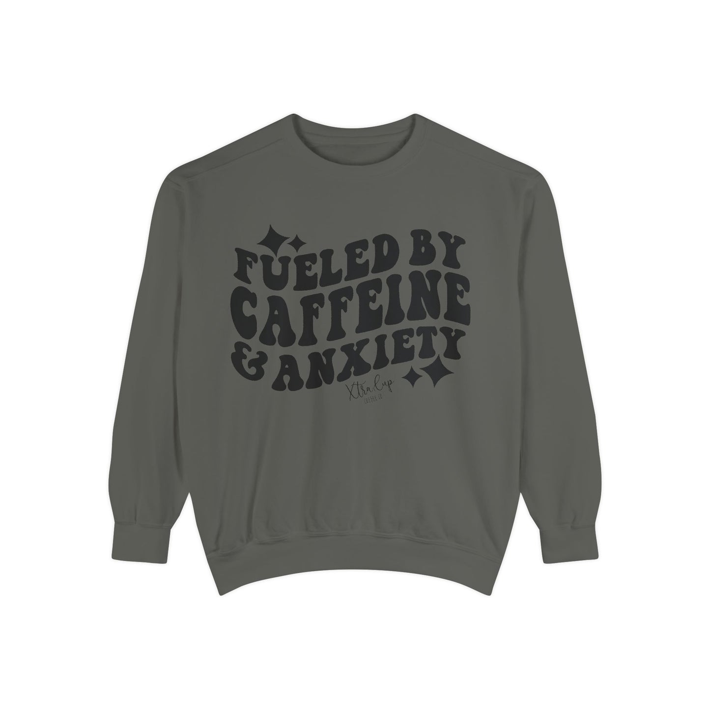 Caffeine & Anxiety Sweatshirt, Cozy Unisex Pullover, Funny Gift for Coffee Lovers, Casual Wear, Motivational Outfit