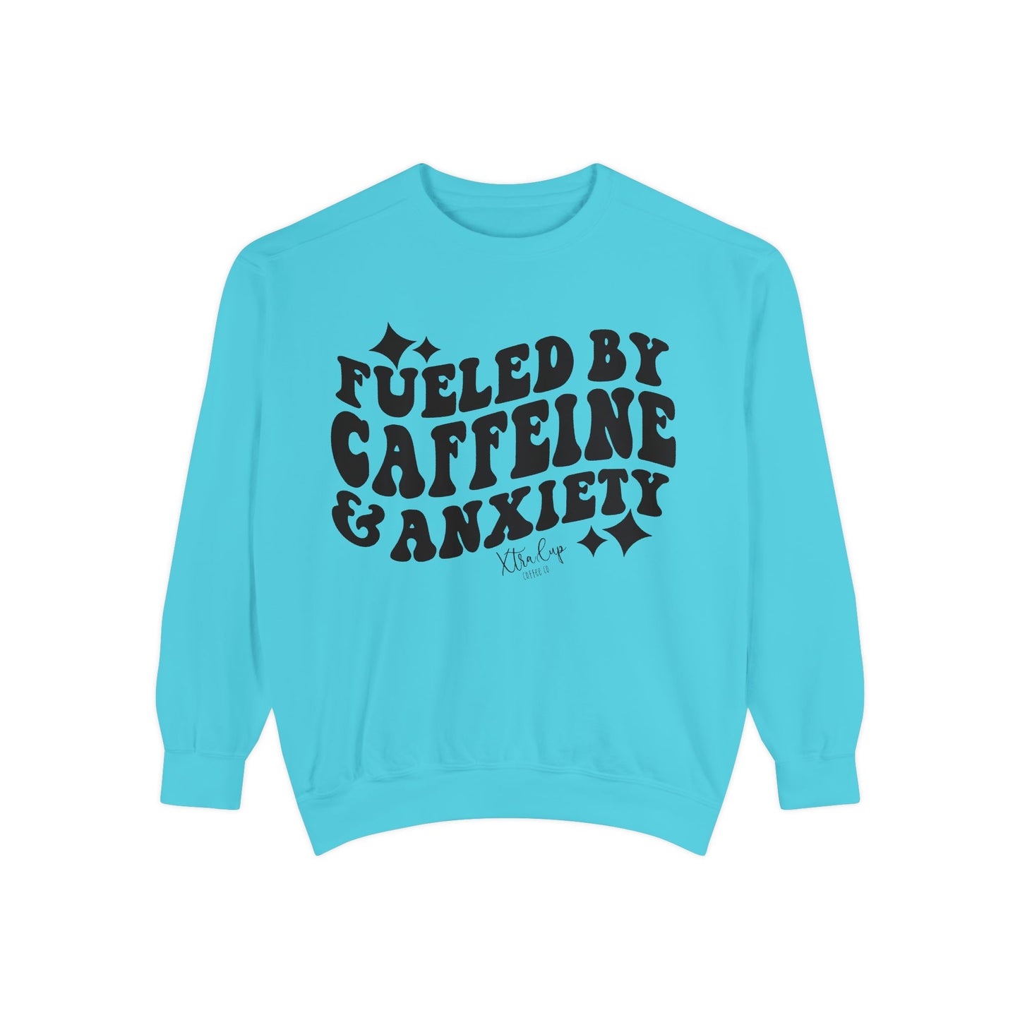 Caffeine & Anxiety Sweatshirt, Cozy Unisex Pullover, Funny Gift for Coffee Lovers, Casual Wear, Motivational Outfit