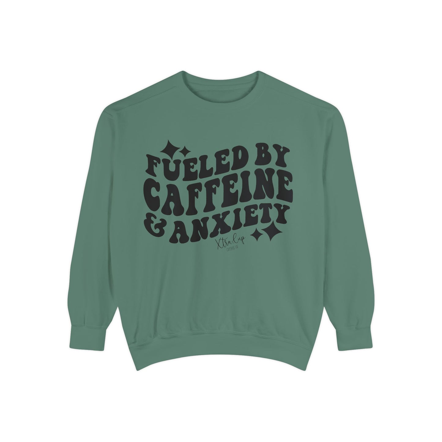 Caffeine & Anxiety Sweatshirt, Cozy Unisex Pullover, Funny Gift for Coffee Lovers, Casual Wear, Motivational Outfit
