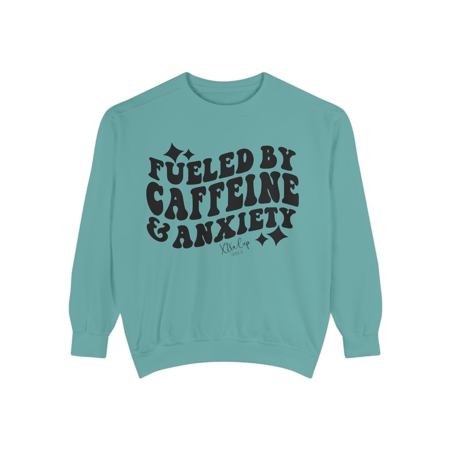 Caffeine & Anxiety Sweatshirt, Cozy Unisex Pullover, Funny Gift for Coffee Lovers, Casual Wear, Motivational Outfit