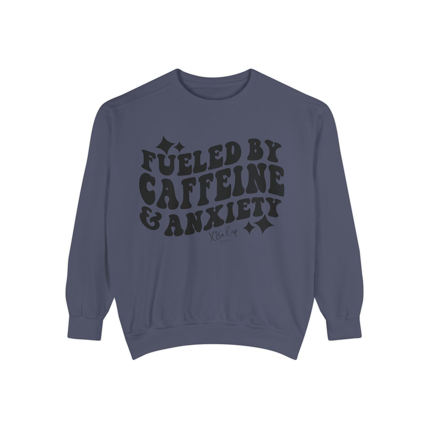 Caffeine & Anxiety Sweatshirt, Cozy Unisex Pullover, Funny Gift for Coffee Lovers, Casual Wear, Motivational Outfit