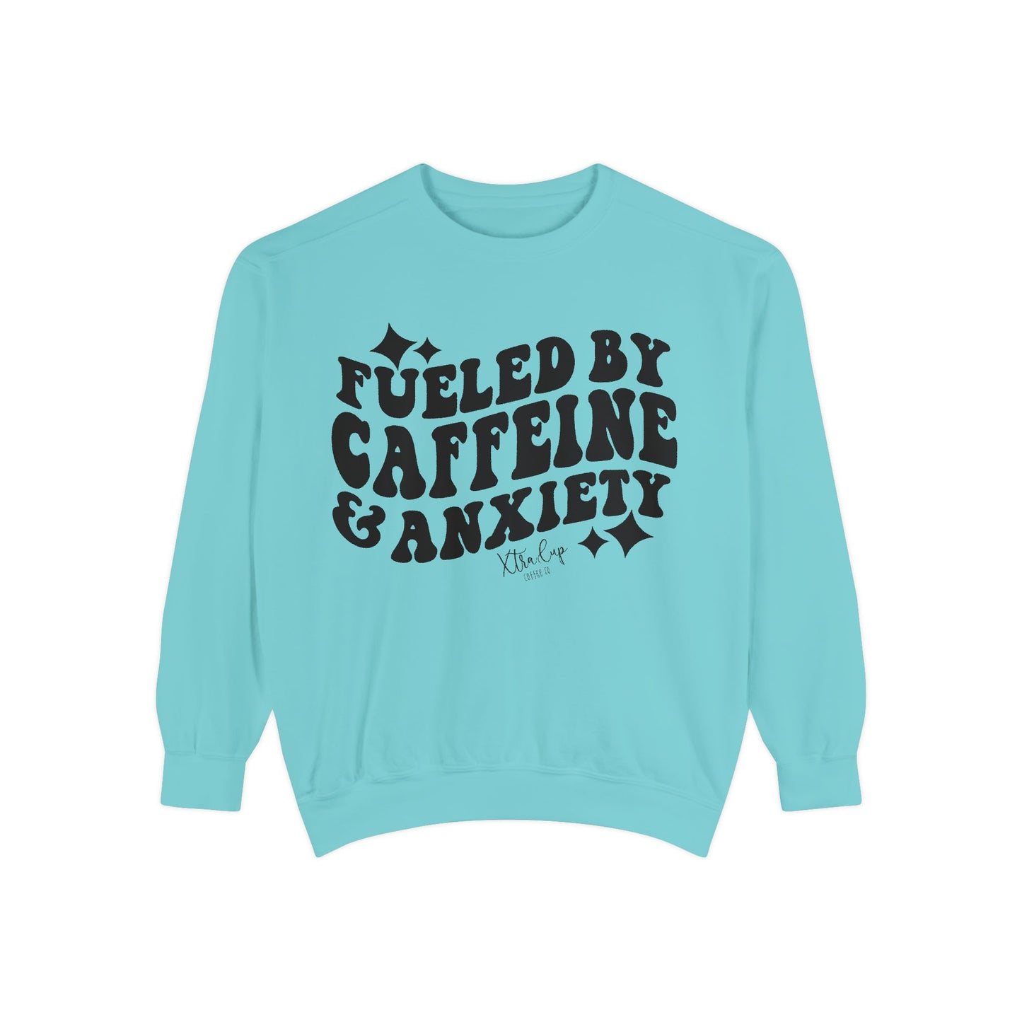 Caffeine & Anxiety Sweatshirt, Cozy Unisex Pullover, Funny Gift for Coffee Lovers, Casual Wear, Motivational Outfit