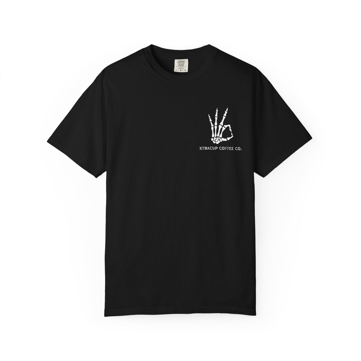 Gothic Coffee Lover T-Shirt, Unisex Skeleton Shirt, Death Before Decaf Tee, Halloween Apparel, Graphic Tee for Coffee Enthusiasts