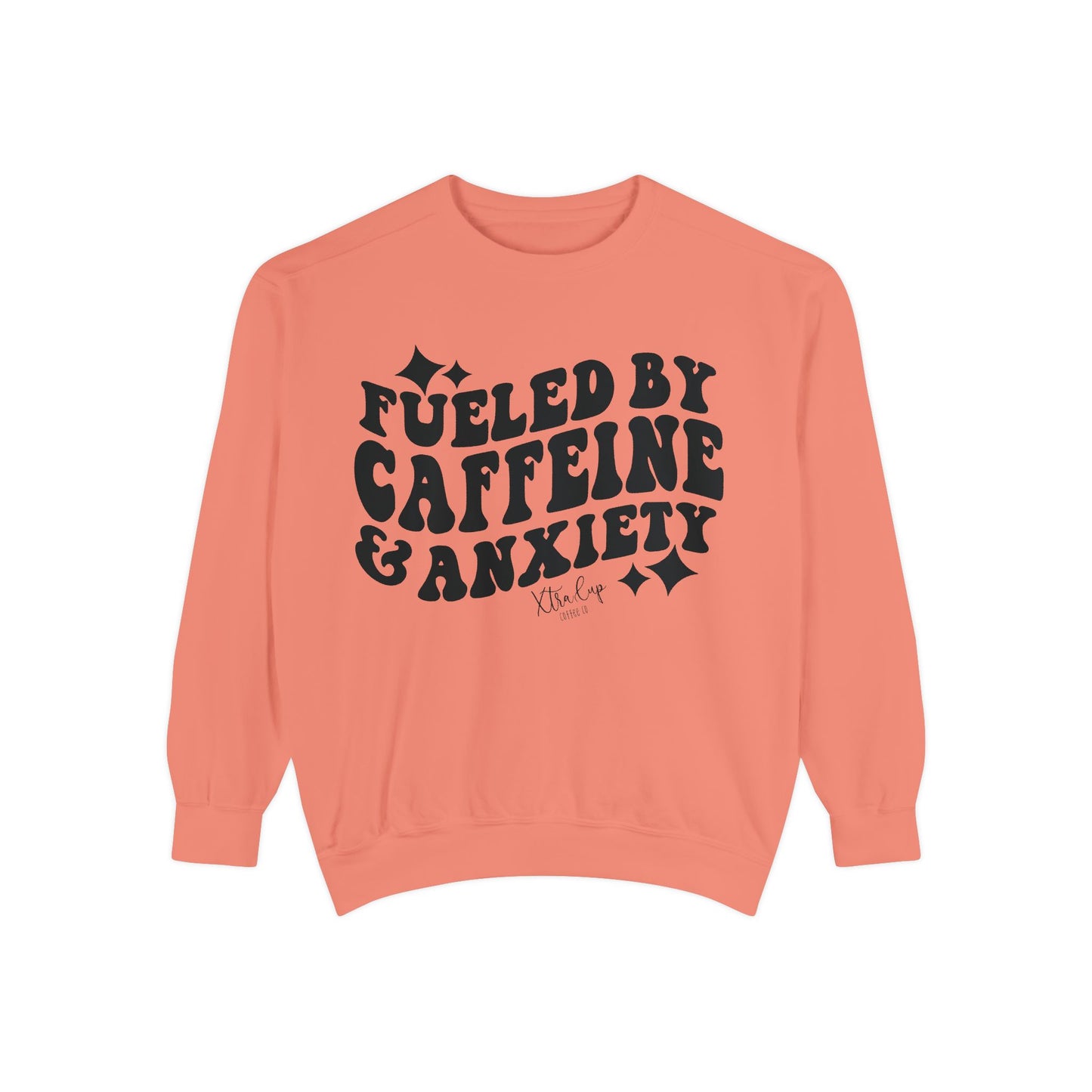 Caffeine & Anxiety Sweatshirt, Cozy Unisex Pullover, Funny Gift for Coffee Lovers, Casual Wear, Motivational Outfit